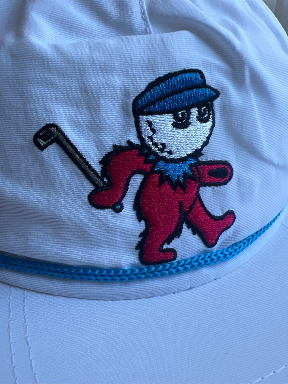 Malbon Dancing Buckets Rope Hat White/Blue RARE FIND! - Picture 3 of 6